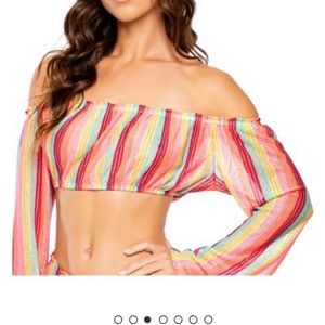 Luli Fama off the shoulder xs/s coverup